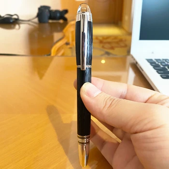 100% מותג יוקרה חדש שחור קלאסי מעיין עט כדורי חתימת עט המשרד הספר כתיבה ציוד משרדי מכשירי כתיבה 055231