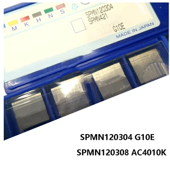100% מקוריים SPMN 120304 120308 קרביד כרסום מוסיף SPMN120304 G10E SPMN120308 AC4010K מפנה מיל קאטר מחרטה כלים CNC