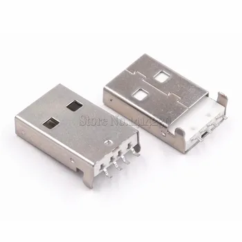 10PCS USB 2.0 זכר סוג USB מחבר PCB 180 מעלות SMT זכר USB מחברים 4Pins SMD