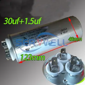 1Pc 450VAC/400VAC 30uF+1.5 uF מנוע רוצי להתחיל קבלים עבור מדחס מזגן 30/1.5 UF