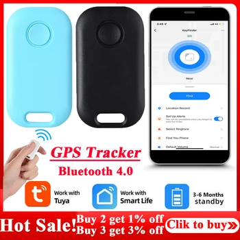 1PCS Tuya חכם החיים אנטי אבוד אזעקה הארנק Keyfinder תגיות חכמה Bluetooth Gps Tracker חכם מאתר מחזיק מפתחות מחמד ילד Tracker