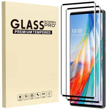 2/1Pack זכוכית עבור LG אגף קטיפה 3D מעוקל מגן מסך כיסוי מלא סרט מגן על LG אגף LG קטיפה 5G להגן