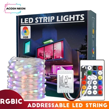 200LED אורות מחרוזת עם 24Keys מרחוק Led אורות פיות WS2812B Dreamcolor נורות LED תאורה פנימית מסיבת חג המולד, עץ