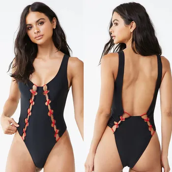 2021 סקסי צלב חלול חתיכה אחת של בגדי נשים ללא משענת בגדי ים בגד לדחוף את Monokini בגד ים הקיץ Beachwear XL