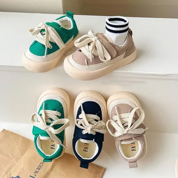 2023 אביב תינוק נעליים חדש בסגנון קוריאני ילד פעוט נעלי סוליות רכות התינוק ווקר נעלי בד סתיו אופנה ילדים, בנות נעליים