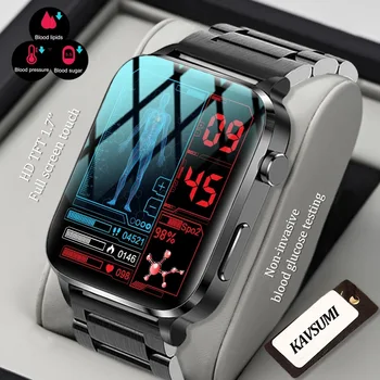 2023 חדש Smartwatch הסוכר בדם, שומנים בדם, לחץ הדם, טמפרטורת הגוף הבריאות ניטור שעון חכם עבור גברים, נשים, שעון