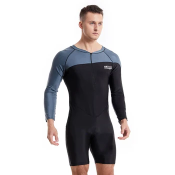 2023 חדש של גברים אופנה מקשה אחת עם שרוולים ארוכים הרוכסן הקדמי גלישה חליפת ספורט מים מהיר יבש שנורקל שחיה חליפת גלישה