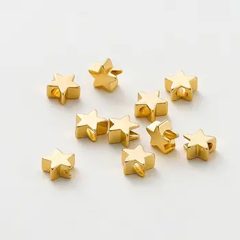 20pcs/lot 14K/18K זהב מצופה צבע כוכב בצורת צמיד חרוזים Spacer חרוזים DIY תכשיטים שרשרת לקשט את ביצוע האספקה.