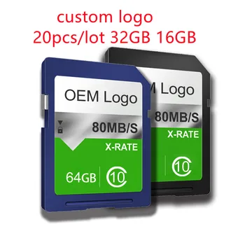 20pcs סיד OEM מותאם אישית לוגו 16GB 32GB 8GB לעשות סיד SD כרטיס זיכרון במהירות גבוהה מותאם אישית-high-end שיא המפה, נווט מתאם