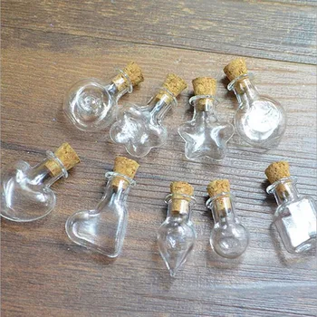 2ml מיני בקבוקי זכוכית עם פקקי זכוכית קטן מבחנות עם פקק השעם דקורטיביים פקק בקבוק זכוכית עבור תליונים