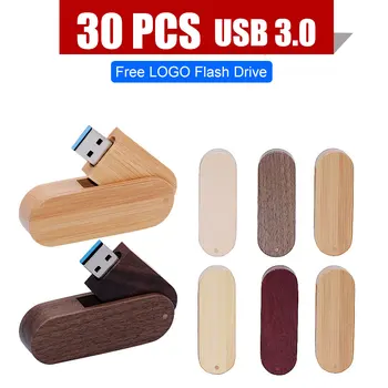 30PCS עץ יצירתי כונן עט לוגו מותאם אישית u דיסק USB 3.0 flash drive pendrive 4GB 8GB 16GB 32GB 64GB עבור החתונה כונן usb