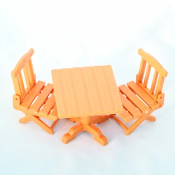 3Pcs/סט 1/12 מיני שולחן אוכל/כסאות דגם רהיטים צעצועים בובות קישוט בית בובות מיניאטורי אביזרים