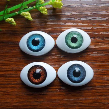 40Pcs(20pairs) חצי פלסטיק דול העיניים מעורבות צבע BJD העיניים, אליפסה בובה Dollfie עיניים עיניים הסיטוניים 16*22.5 מ 