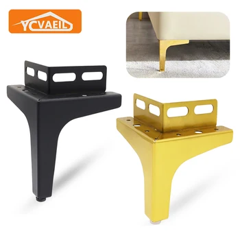 4PCS מתכת, רהיטים, רגלי זהב שחור ספה תמיכה מטר בשביל להחליף ארון אמבטיה שולחן קפה למיטה הרגל חומרה גובה 10/13CM