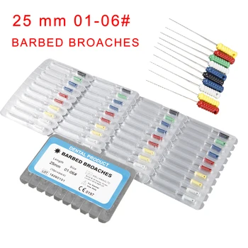 5-10Packs שיניים עצב תיל Broaches שורש מחטים שורש קובץ 25mm 0-6# נירוסטה