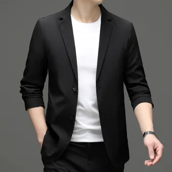 5925 -2023 אופנה של גברים מזדמנים קטנים חליפה גברית קוריאנית 66 גרסה של סלים ז 'קט היה מוצק צבע הז' קט