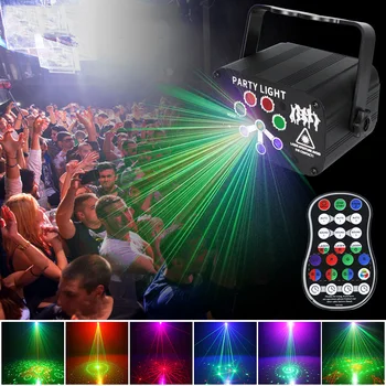 60/120 דפוסי RGB DJ, דיסקו אור לייזר מקרן, די. ג ' יי אור USB LED UV נשמע מהבהבים הבמה השפעה חתונה חג המולד מסיבת החג המנורה