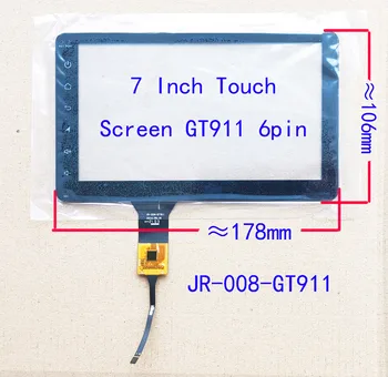 7 אינץ מסך מגע חיישן הדיגיטציה ≈178*106mm ג ' וניור-008-GT911 6pin עבור הרדיו