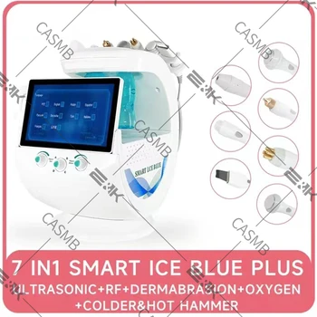 7 ב 1 חכם קרח כחול בתוספת פנים מקצועי מכונה חשמלית מכונת הבועות דור 2 Hydrodermabrasion טיפול יופי