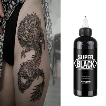 8OZ BLK מקצועי TattooInk אמנות הגוף צמח טבעי Micropigmentation פיגמנט קבוע קעקוע דיו הודי DIY צבע גוף TBK