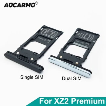 Aocarmo עבור Sony Xperia XZ2 פרימיום H8116 H8166 XZ2P יחיד כפול ה-Sim מגש חריץ זיכרון MicroSD TF בעל כרטיס הקורא
