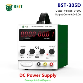 BST-305D 30V 5A דיוק גבוה AC DC ספק כוח הנגינה מתכווננת מיתוג LED עם יציאות USB טלפון נייד תיקון כלים