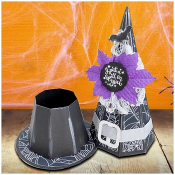 DIY המכשפות כובע קופסת מתנה סט למות זה ליל כל הקדושים חיתוך מתכת מת עיצוב אלבומים הבלטה מסגרת כרטיס מלאכה חפצי חג המולד