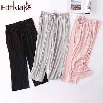 Fdfklak מודאלית ישן מכנסיים לנשים תחתיות Pijama מכנסיים אביב הקיץ החדש מכנסיים הלבשת לילה ורוד/שחור טרקלין ללבוש.