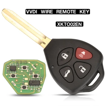 jingyuqin 10PCS/הרבה PN:XKTO02EN קווי שלט אוניברסלי המכונית מפתח עבור טויוטה סגנון שטוח 4 כפתורים על VVDI2 VVDI מפתח כלי