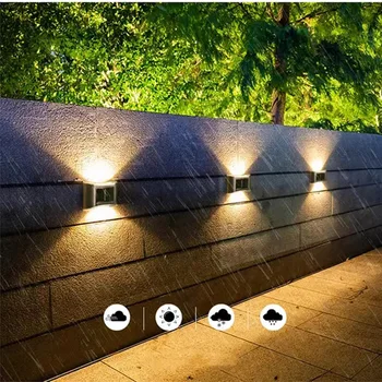 LED סולארית חיצוני מנורות LED אור IP65 עמיד למים לקישוט הגן מרפסת חצר רחוב קיר בעיצוב מנורות גינון אור השמש