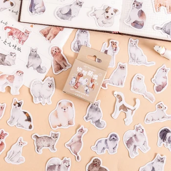 MOHAMM 45 גיליונות מקסים נפוח חיות מחמד כלב מדבקות עבור עיצוב אלבומים מתכננים כרטיסי מלאכות מחברות קישוט