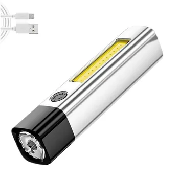 Pocketman פנס LED נטענת USB מיני פנסים פנס חירום פנס עמיד למים לפיד סופר מבריק