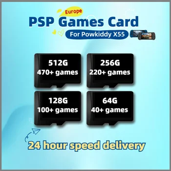 Powkiddy X55 PSP משחקים כרטיס אירופה גרסת Plug&Play TF תיבת זיכרון כל שפה אישית רטרו 512G 470+ 256G 220+ 128G 100+ 64G