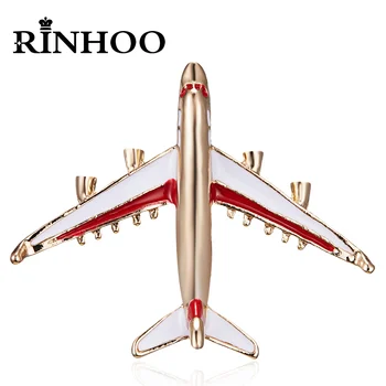 Rinhoo אופנה המטוס צורה סיכת אמייל תג מטוסים סוודר זר נשים גברים קריקטורה מתכת מטוס בגדים קליפ הטוב ביותר מתנות