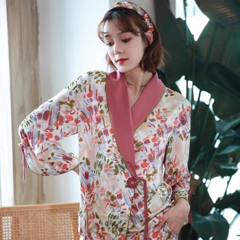 Simeizi Hanfu בסגנון סיני סיני חדש פיג ' מה עבור בגדי נשים 2022 הסתיו והחורף רופף ארוך שרוולים הביתה שירות חליפה