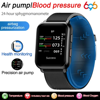 Smartwatch גברים אמיתיים נתונים בזמן אמת את לחץ הדם חמצן, משאבת אוויר כריות אויר טמפרטורת הגוף לפקח על שעון חכם נשים עמיד למים