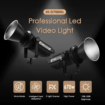 Tolifo SK-D7000BL צילום וידאו תאורה מקצוע דו-צבע 700W V-Mout חיצונית קלח LED אור עם שלט רחוק 2.4 G