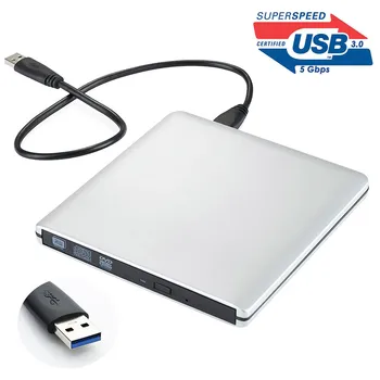 USB 3.0-DVD CD RW כונן חיצוני מבער סופר Rewriter עבור Mac Apple Macbook