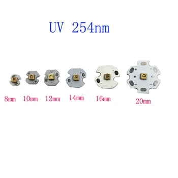 UV 254nm עמוק UVC LED מנורת אולטרה סגול הנורה Steriliza ציוד לוח 10mm 14mm 16 מ 
