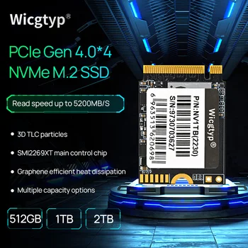 Wicgtyp קיטור הסיפון SSD 2230 2TB 1TB 512GB M2 2230 NVMe PCIe SSD Gen4 x4 Ssd עבור Surface3 4 Pro Lenovo DELL HP שולחן העבודה של מחשב נייד
