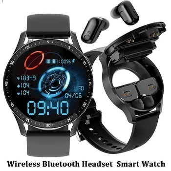 X7 2 ב 1 שעון חכם עם אוזניות Smartwatch TWS אוזניות Bluetooth קצב לב צג לחץ דם ספורט צפו כושר לצפות
