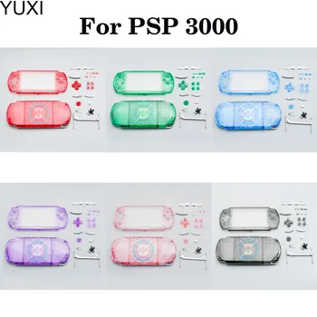 YUXI 1set חדש PSP3000 PSP 3000 ברור צבעוני החלפת דיור מעטפת קונסולת משחק Shell Case כיסוי עם כפתורים