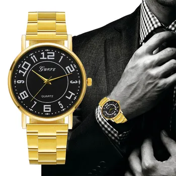 אופנה גברים גביש נירוסטה האנלוגי קוורץ שעון יד אופנה זעיר אלקטרוניים, שעונים לגברים רלו גבר