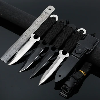 איכות גבוהה פלדה אל חלד סכין הישרדות קבוע להב הסכין חיצוני סכין ציד קמפינג כיס סכינים + נדן פלסטיק