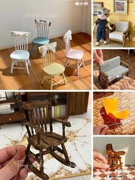 בית בובות מיניאטורי רהיטים מיניאטוריים כסאות השולחן כיסא Bjd חדש Diy מיניאטורי בית בובות קישוט אביזרים