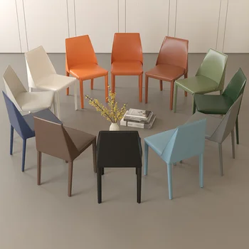 האוכל כיסא אוכף כיסא מעור פשוטה הביתה קרם מעצב סגנון האוכל הכיסא יוקרה מעצב מינימליסטי Sillas האוכל הכיסא