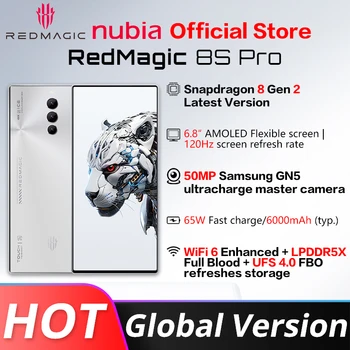 הגירסה העולמית נוביה Redmagic 8 Pro 5G טלפון נייד 6.8 אינץ 120Hz AMOLED Snapdragon 8 דור 2 אוקטה Core 65W סופר מהיר תשלום NFC