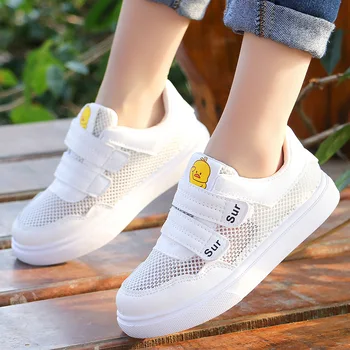 הילדים של רשת נעליים לבנים קטנים נעליים לנשימה נעלי ספורט 2023 באביב ובסתיו החדש