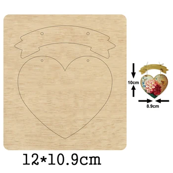 הלב התווית מסגרת קישוטים Handwork עץ עובש חדר השינה של תינוק תלייה על קיר עיצוב 2020 עץ חדש ימות עור מטלית נייר אמנות