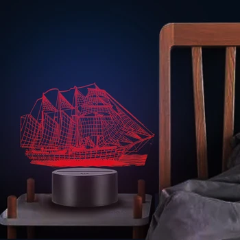 הפלגה 3D מנורת לילה LED 3D אשליה המנורה צבע השולחן מנורת שולחן לילדים מתנות מנורת לילה ליד המיטה קישוט יצירתי Led
